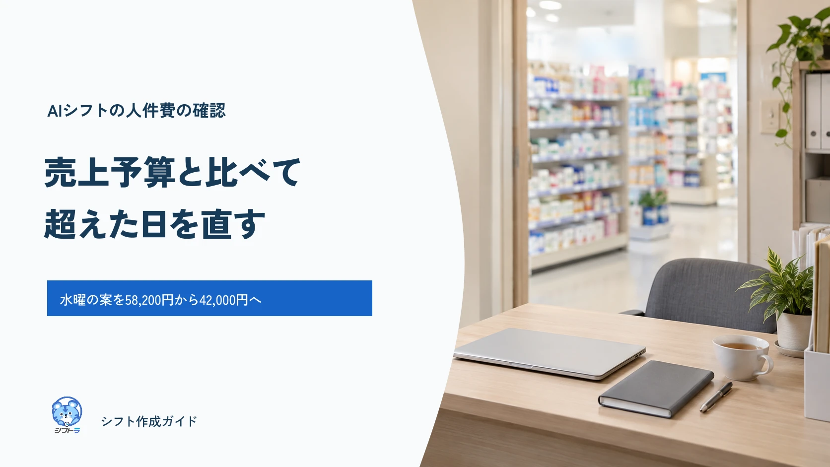 AIシフトの人件費を日別の売上予算と比べて確認するガイド